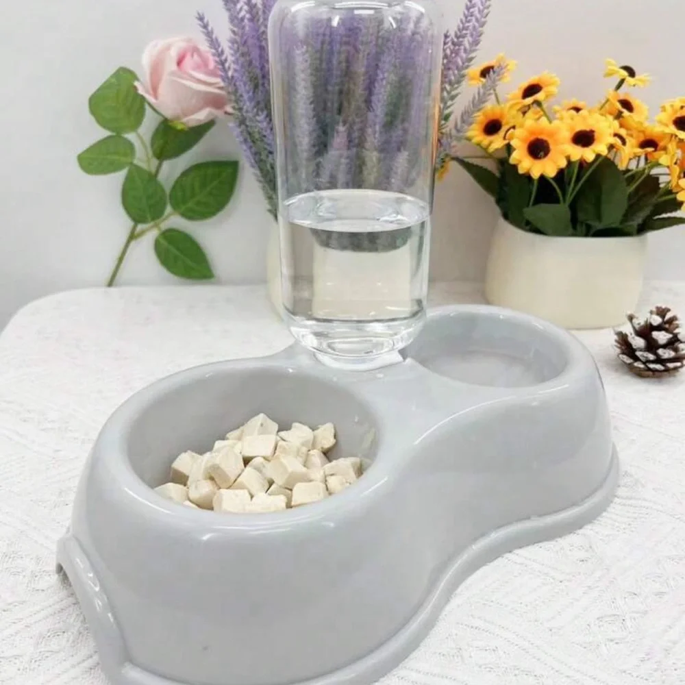 - 1 Piece Pet Plastic Water Bottle Bowl Set, Water Dispenser Bowls